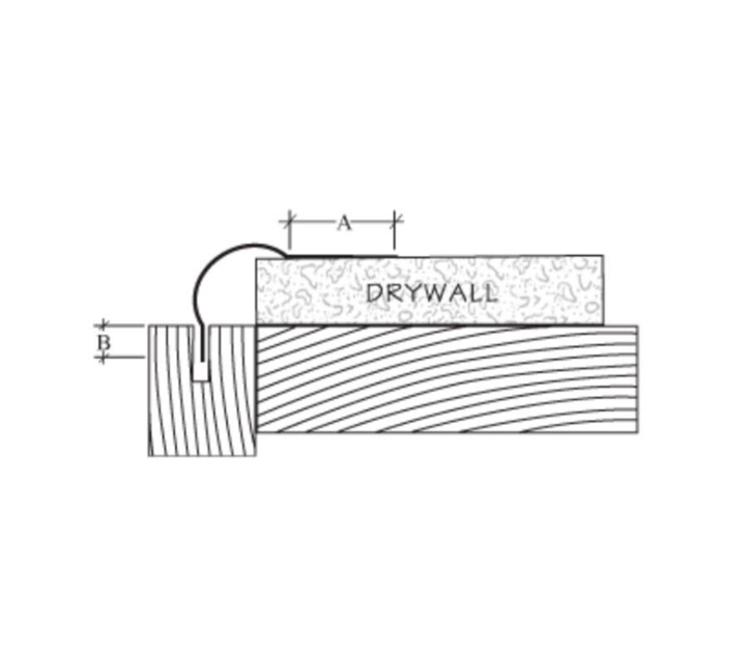 10 ft ClinchOn Kerf Bullnose Corner Bead Trim w/ 3/4 in Radius at J