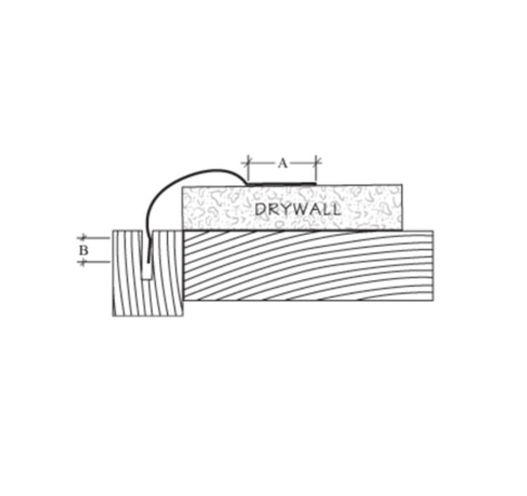 8 ft ClinchOn Kerf Bullnose Trim Corner Bead w/ 1 1/2 in Radius at J