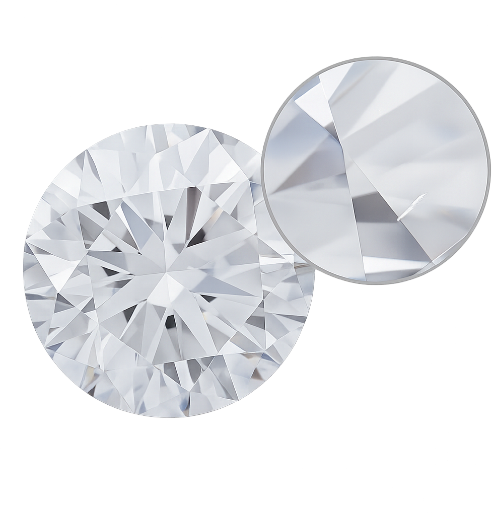 Close up of inclusions in a diamond