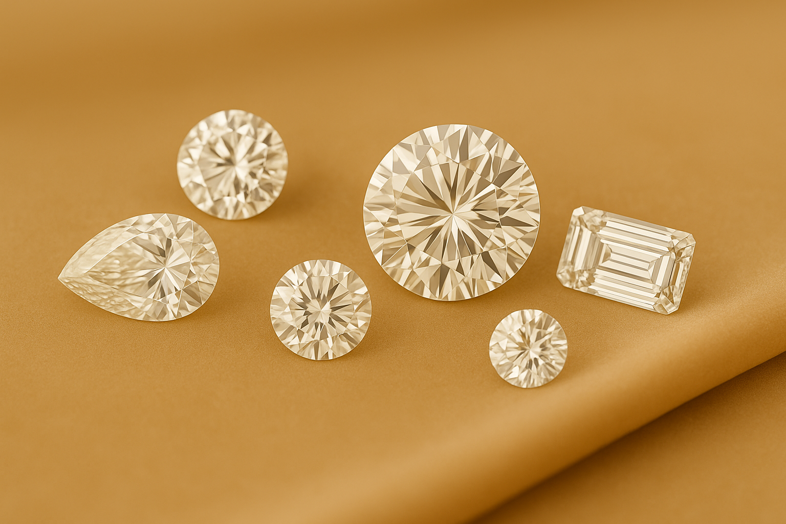 Various diamond shapes and sizes