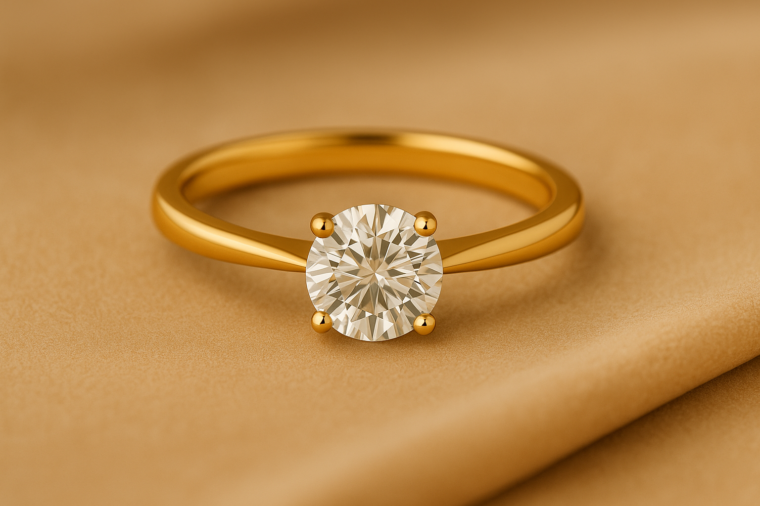 A classic solitaire diamond engagement ring on a woman's hand