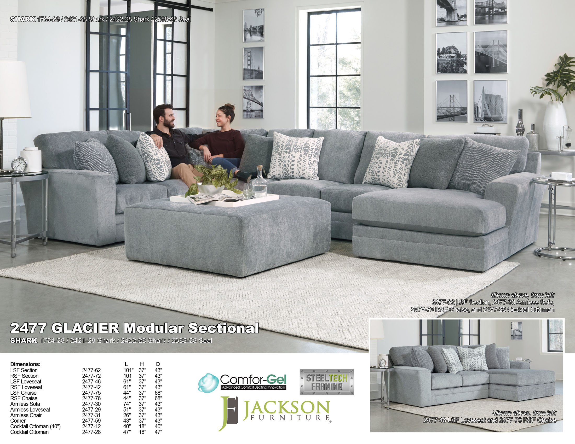 Glacier Modular Sectional (2477/0) Jackson
