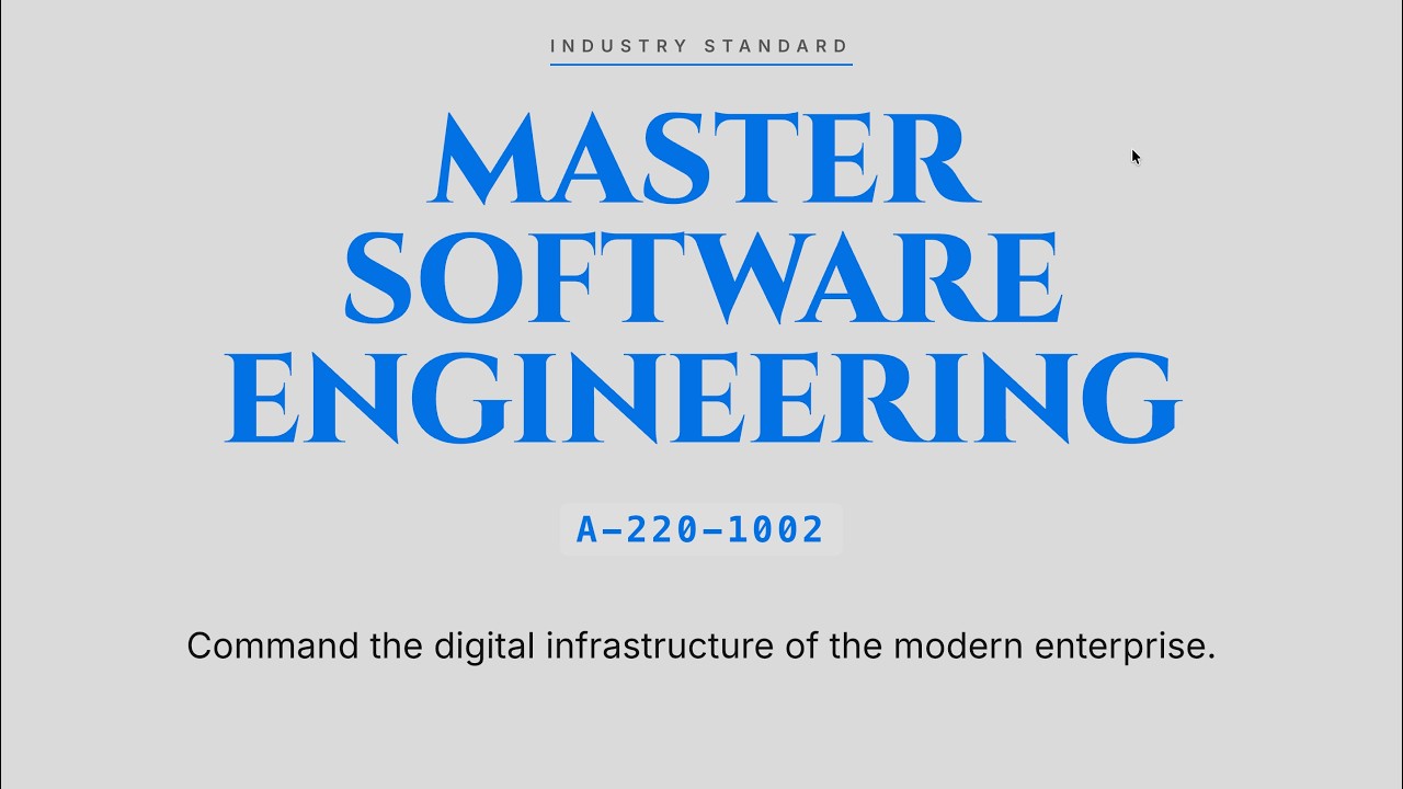 A-220-1002 : CompTIA Computer Software Technician (A+ 220-1002)