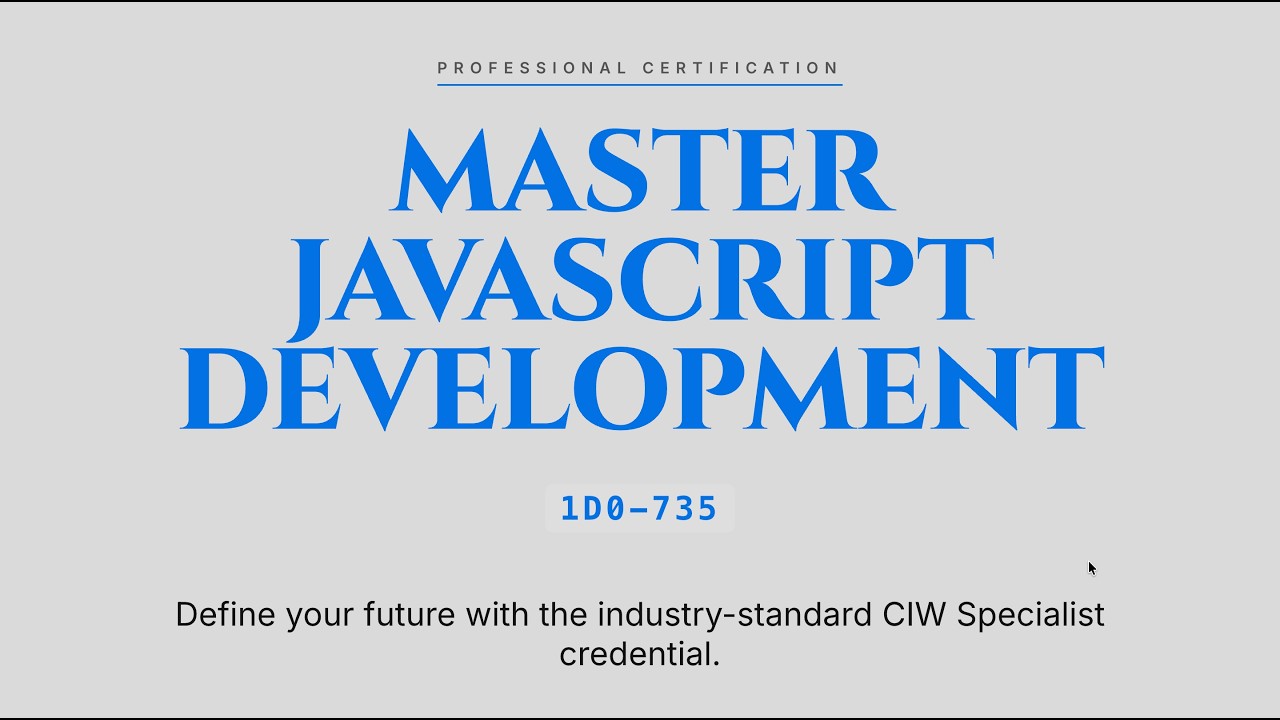 1D0-735 : CIW: JavaScript Specialist (1D0-735)