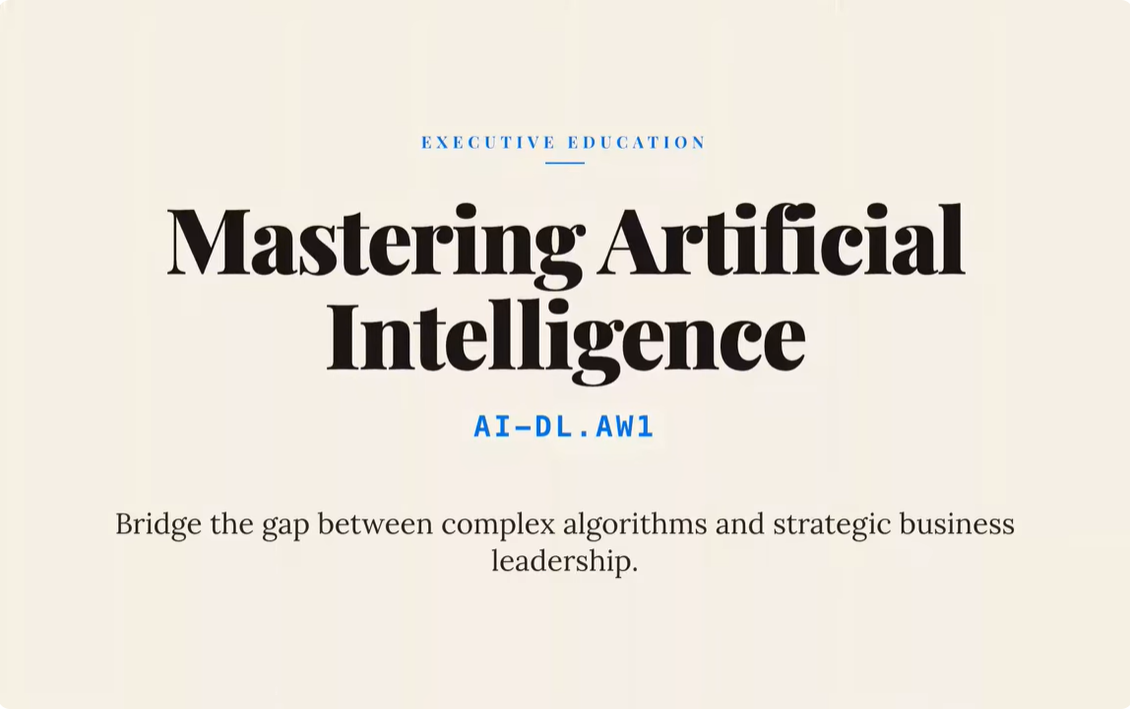 AI-DL.AW1 : Artificial Intelligence and Deep Learning for Decision Makers