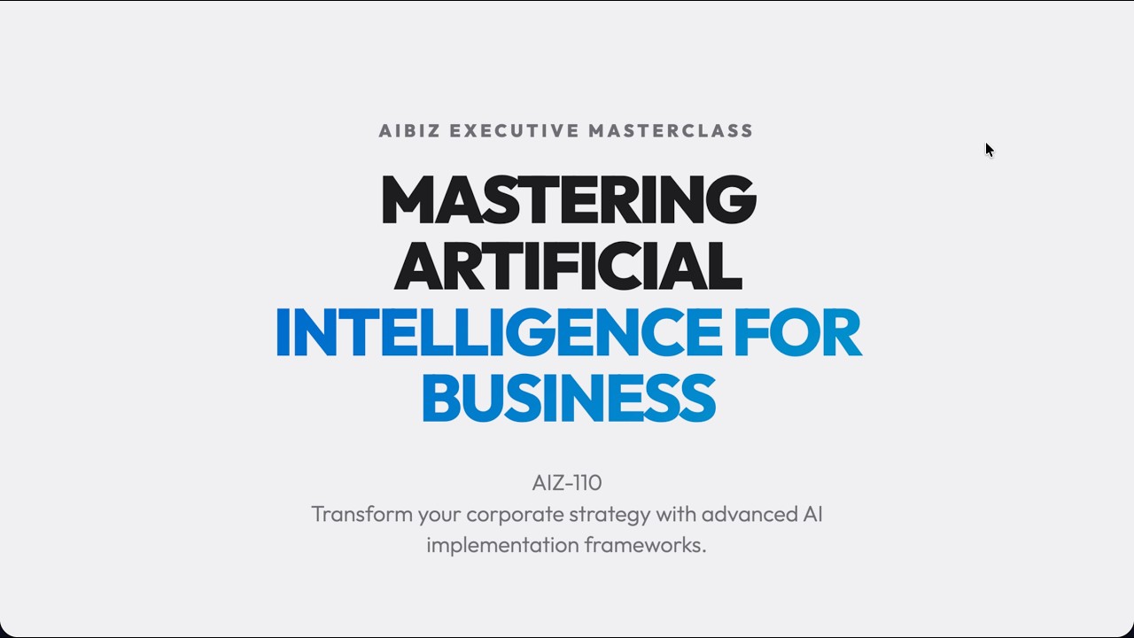 AIZ-110 : Artificial Intelligence for Business (AIBIZ)
