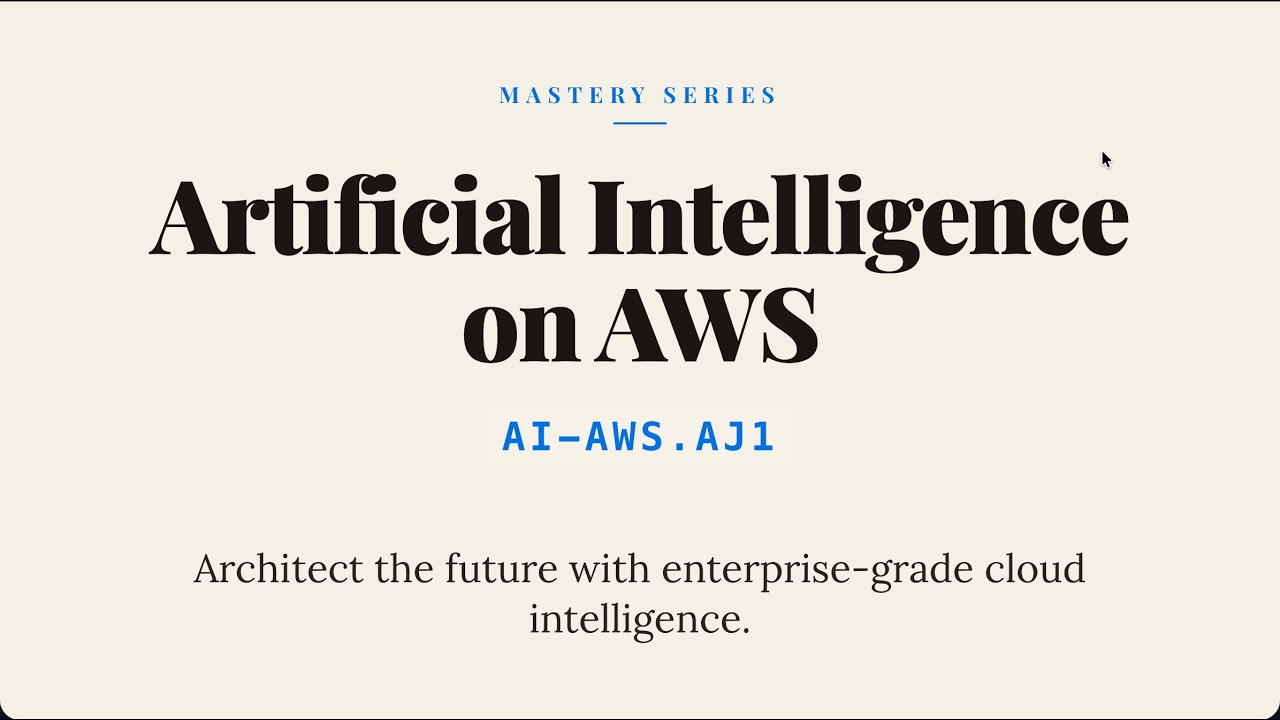 AI-AWS.AJ1 : Artificial Intelligence on Amazon Web Services