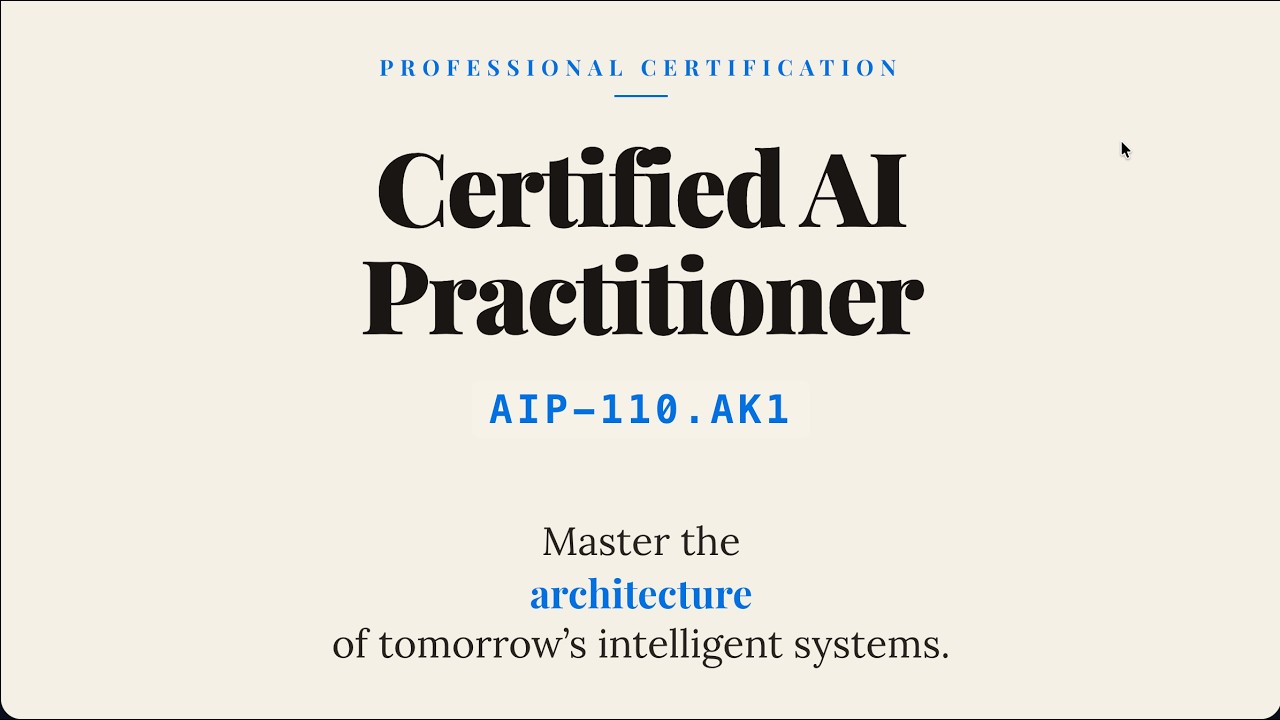 AIP-110.AK1 : Certified Artificial Intelligence Practitioner (CAIP)