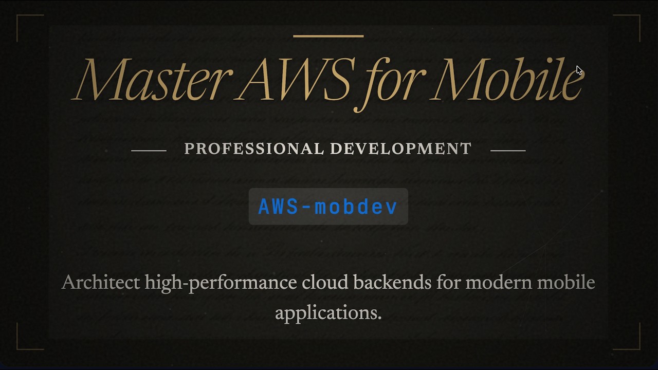 AWS-mobdev : Amazon Web Services For Mobile Developers