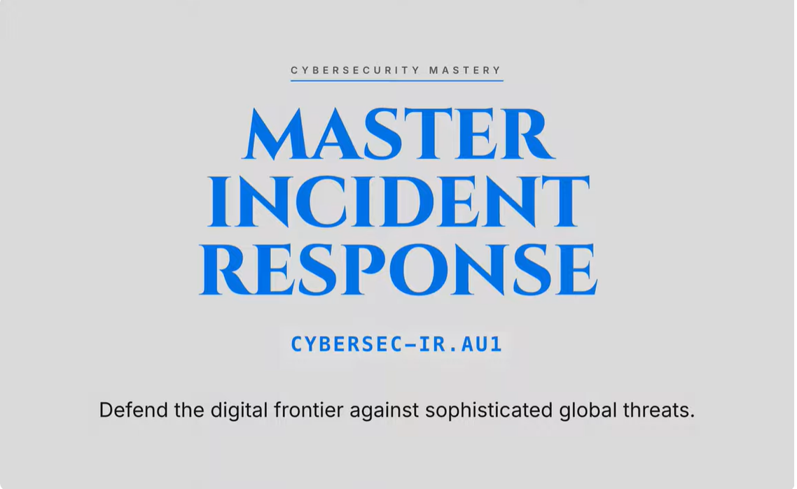 CYBERSEC-IR.AU1 : Cybersecurity Incident Response