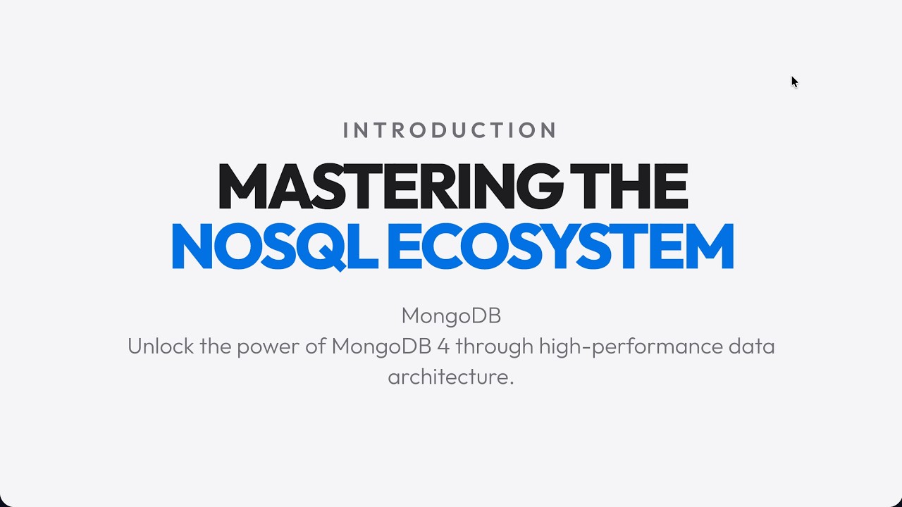 MongoDB : MongoDB 4 for Beginners