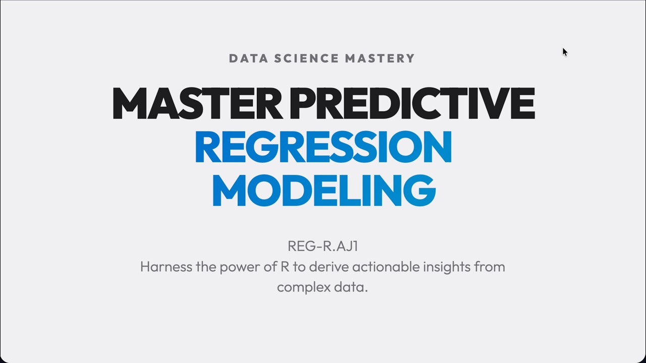 REG-R.AJ1 : Regression Analysis with R
