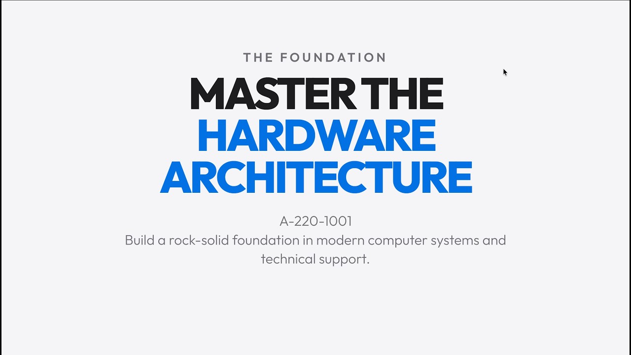 A-220-1001 : CompTIA Computer Hardware Technician (A+ 220-1001)