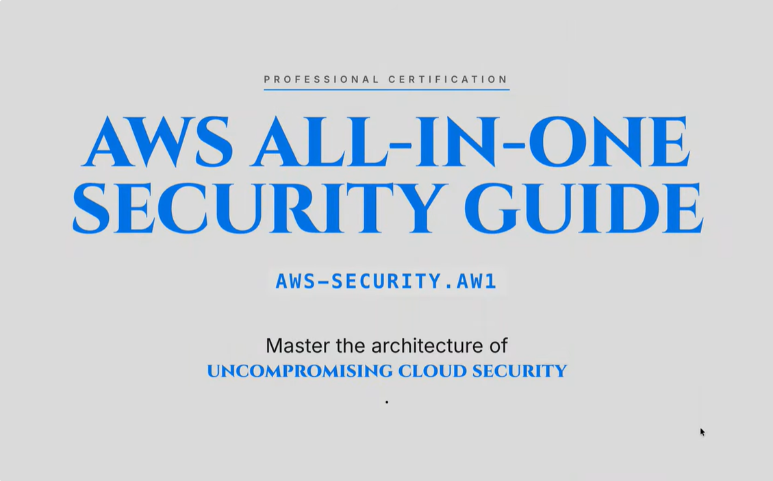 AWS-SECURITY.AW1 : AWS All-in-one Security Guide