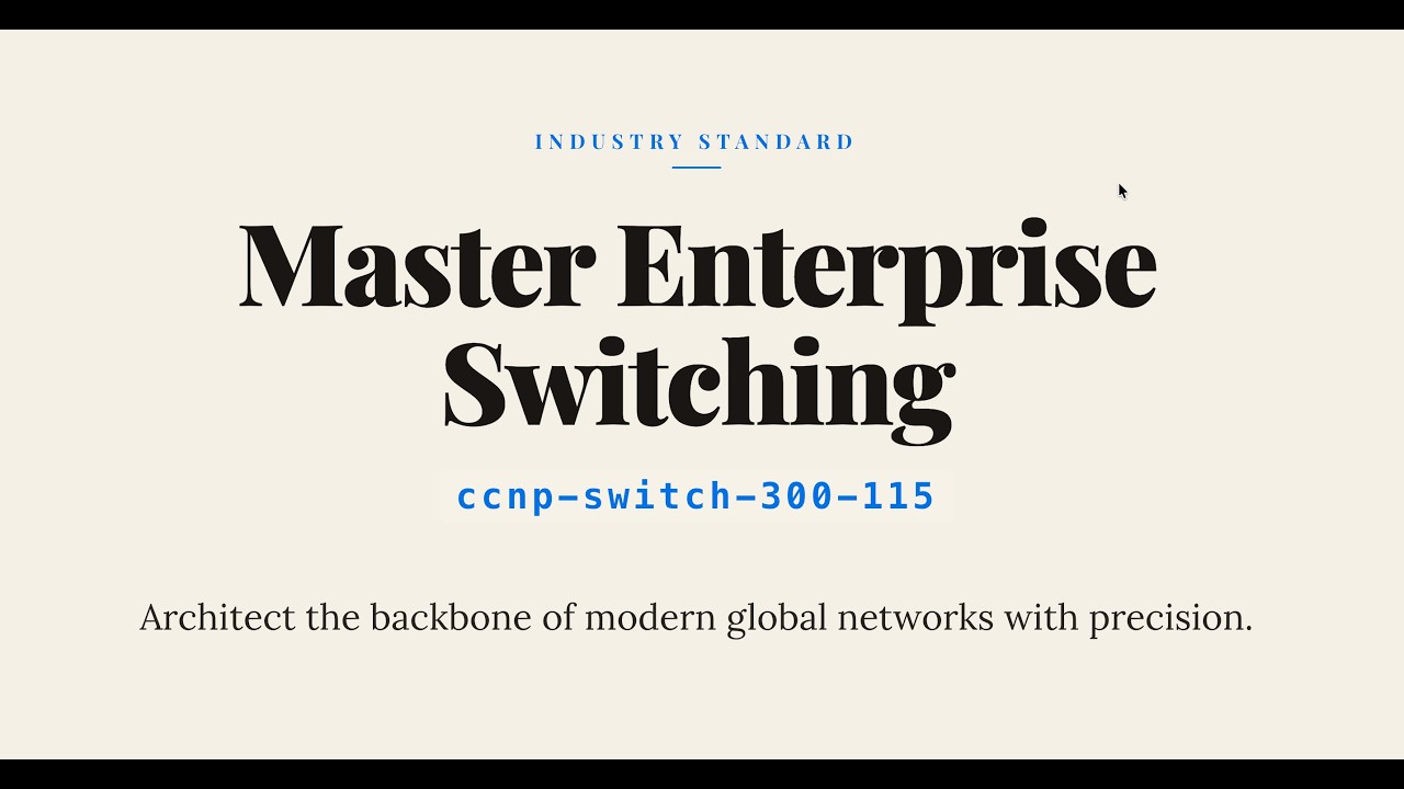 ccnp-switch-300-115 : CCNP Routing and Switching SWITCH 300-115