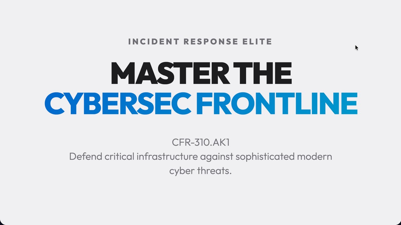 CFR-310.AK1 : Cybersec First Responder (CFR)