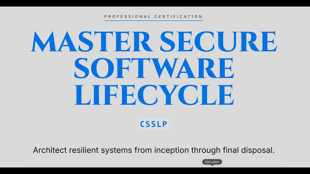 CSSLP : CSSLP Training for Secure Software Development