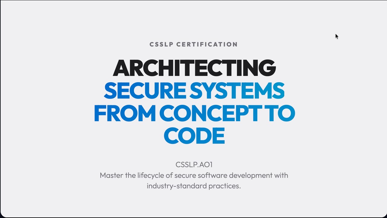 CSSLP.AO1 : CSSLP Course with Hands-on Labs
