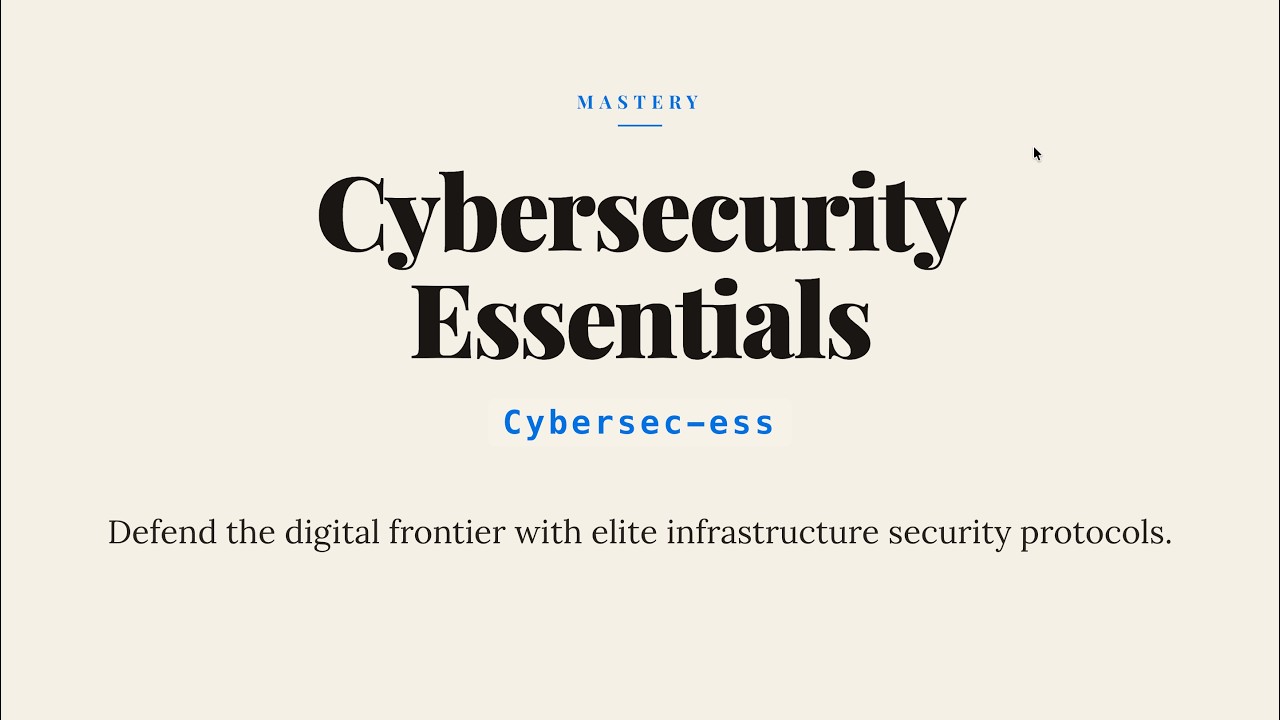 Cybersec-ess : Cybersecurity Essentials