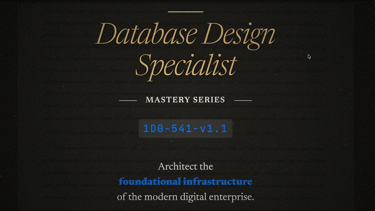1D0-541-v1.1 : CIW: Database Design Specialist v1.1
