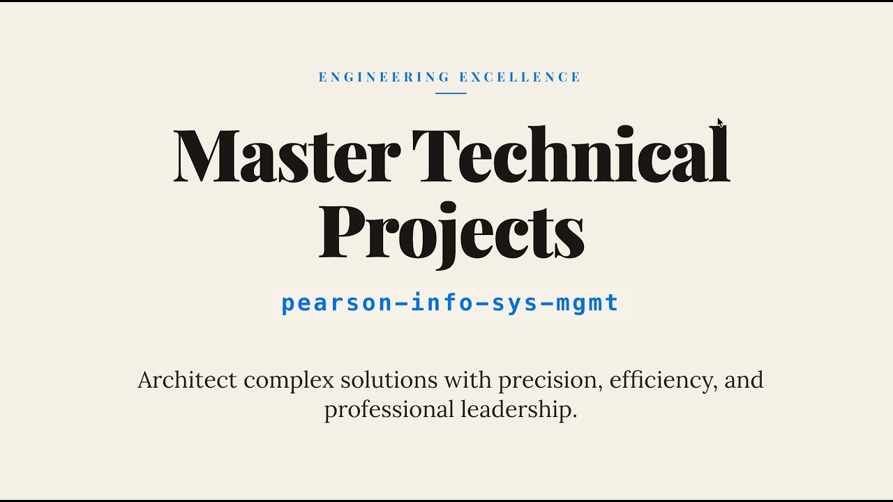 pearson-info-sys-mgmt : Project Management for Engineering and Technology