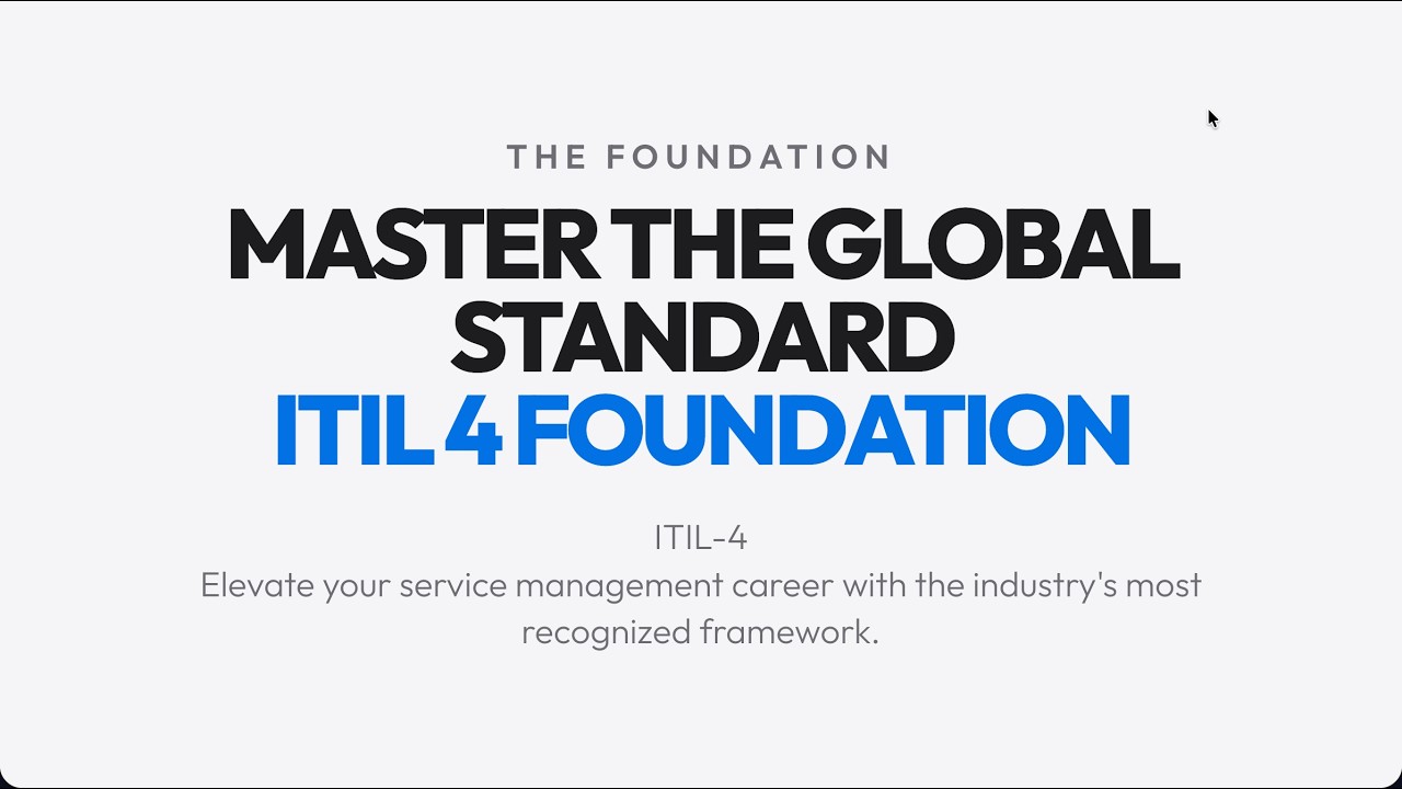 ITIL-4 : ITIL 4® Foundation