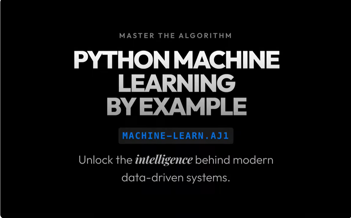 MACHINE-LEARN.AJ1 : Python Machine Learning By Example