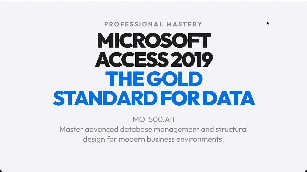 MO-500.AI1 : Microsoft Access 2019 (MO-500)