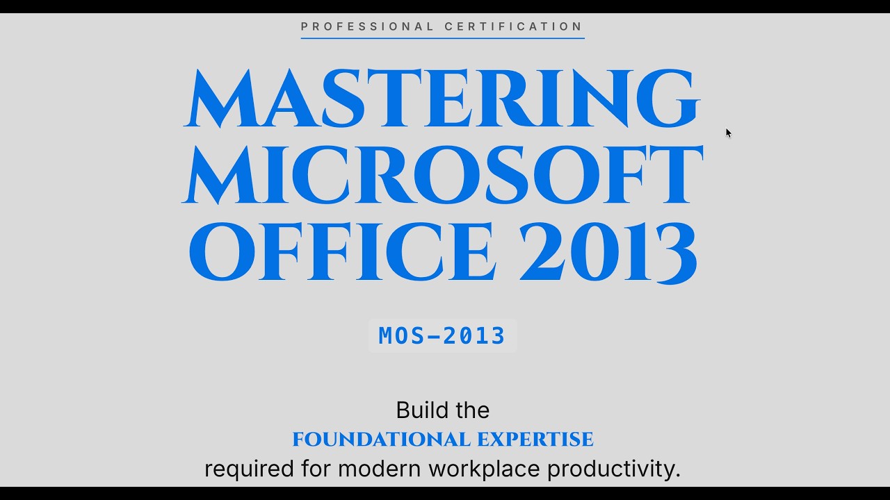 MOS-2013 : MOS: Microsoft Office 2013 with Word, Excel and PowerPoint