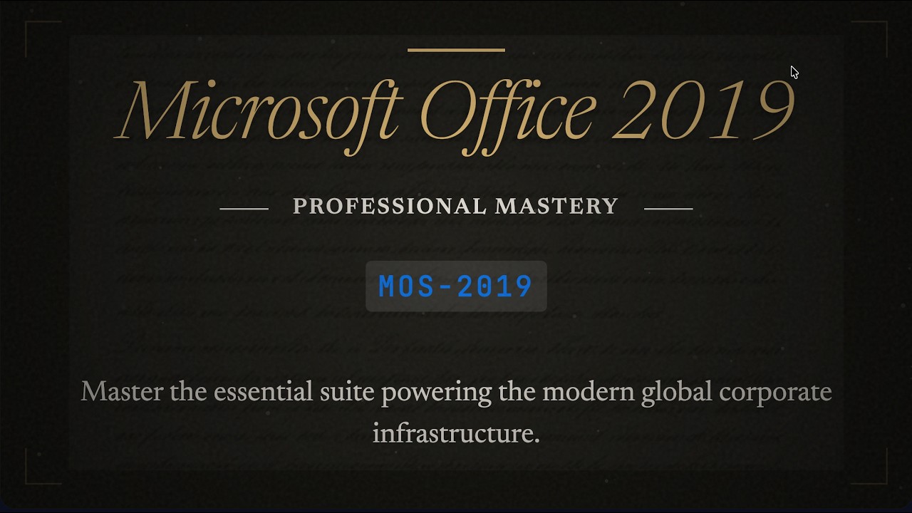 MOS-2019 : Microsoft Office 2019