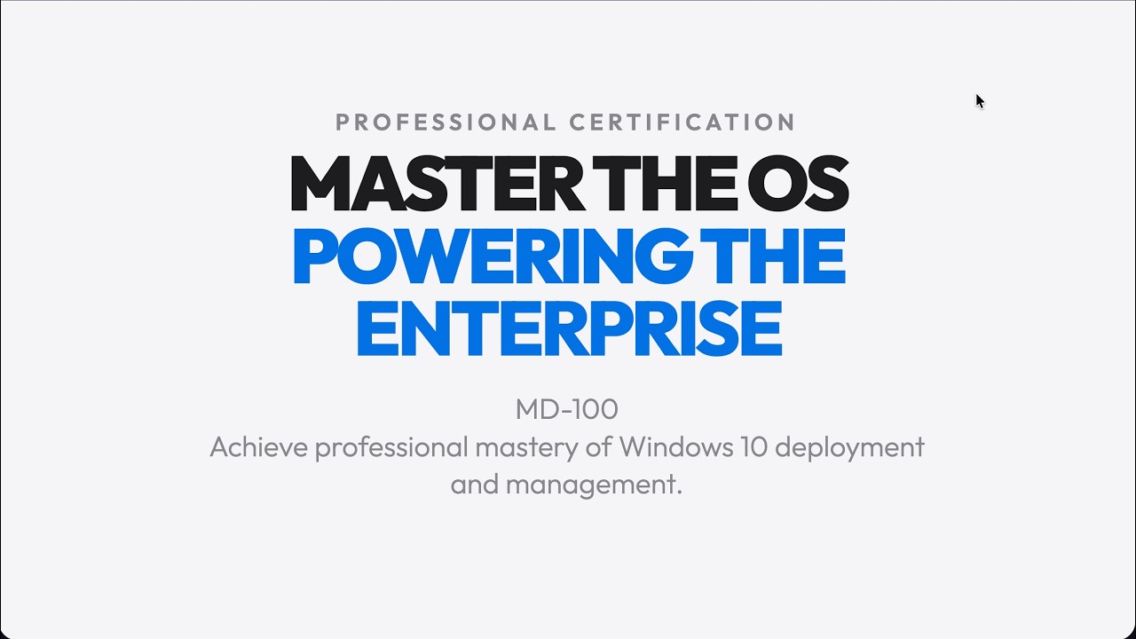 MD-100 : Microsoft Windows 10 (MD-100)
