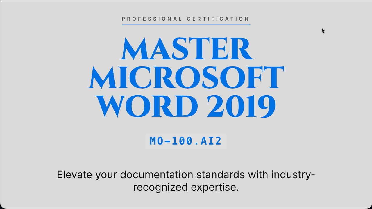 MO-100.AI2 : Microsoft Word 2019 (MO-100)