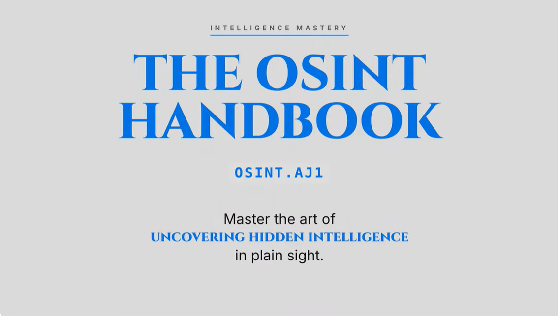 OSINT.AJ1 : The OSINT Handbook
