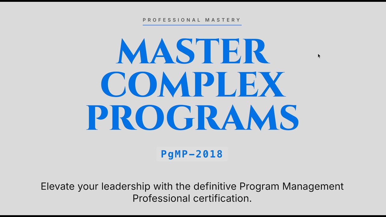 PgMP-2018 : Program Management Professional (PgMP)