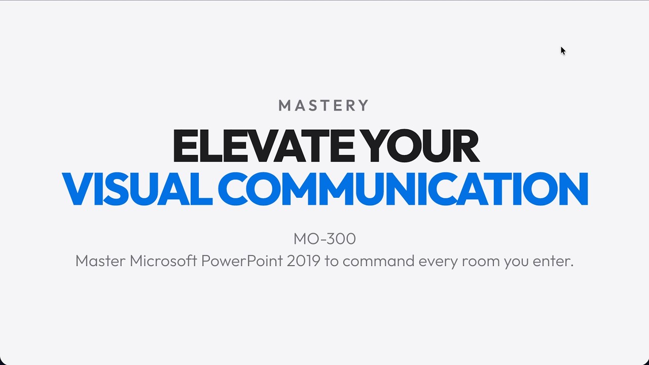 MO-300 : Microsoft PowerPoint 2019 (MO-300)
