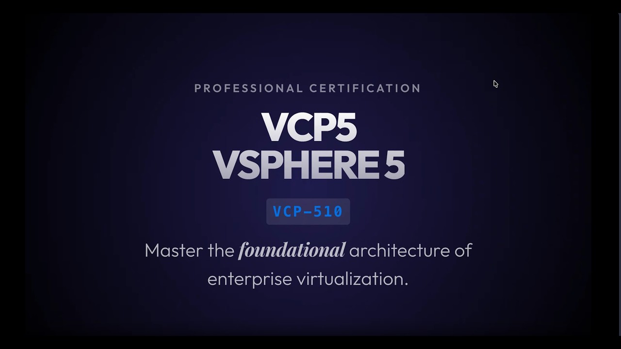 VCP-510 : VCP5 VMware Certified Professional on vSphere 5