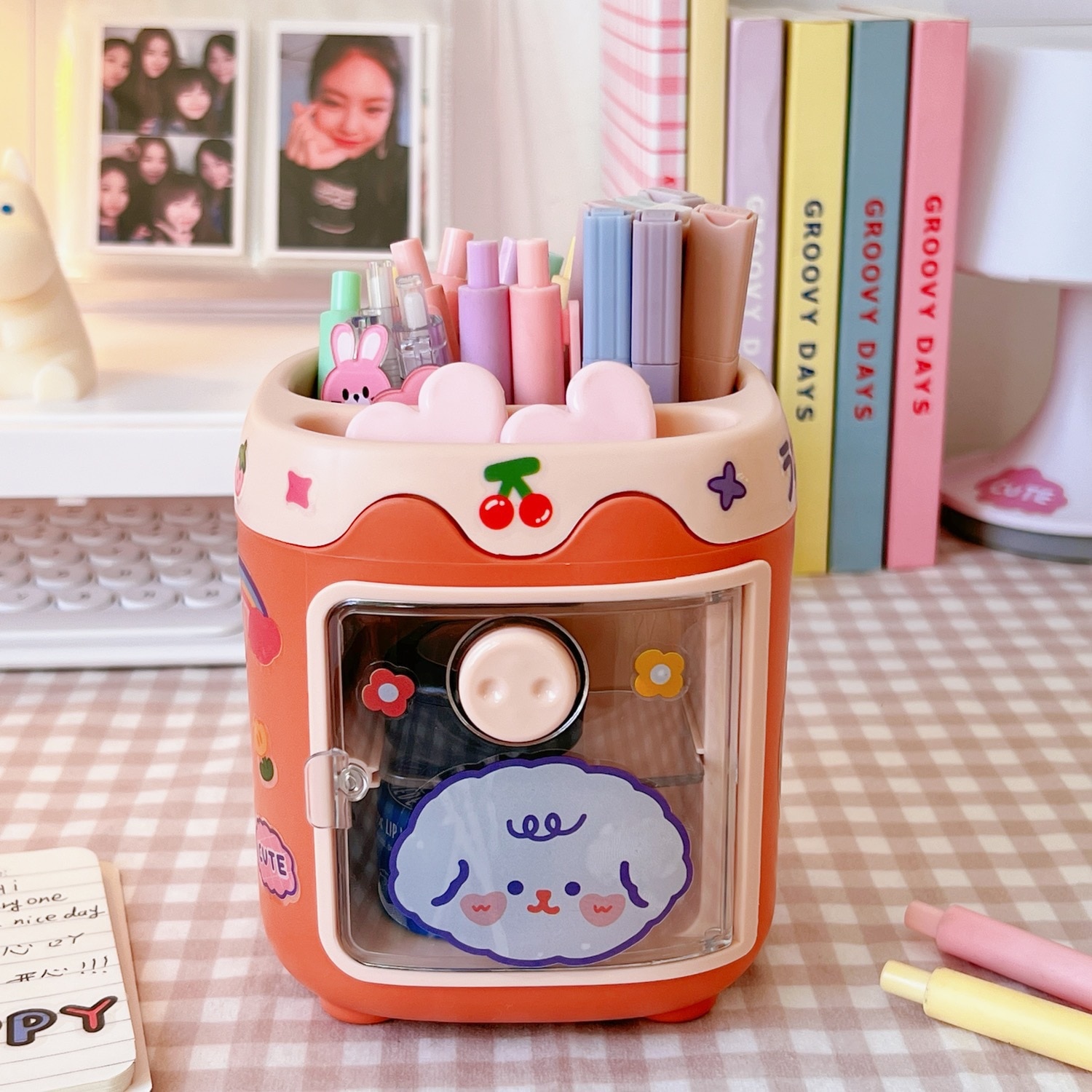 1PC Kawaii Pig Pen Pencil Pot Holder Brush Storage Container Desk Organizer Multifunction washi tape Stationery Office Supplies 1PC Kawaii Pig Pen Pencil Pot Holder Brush Storage Container Desk Organizer Multifunction washi tape Stationery Office Supplies