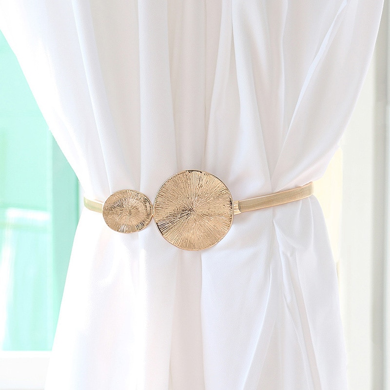 New Elastic Metal Curtain Strap Tie Aluminum Alloy Creative Curtain Buckles Home Decor Luxury Curtain Tieback Clip Accessories