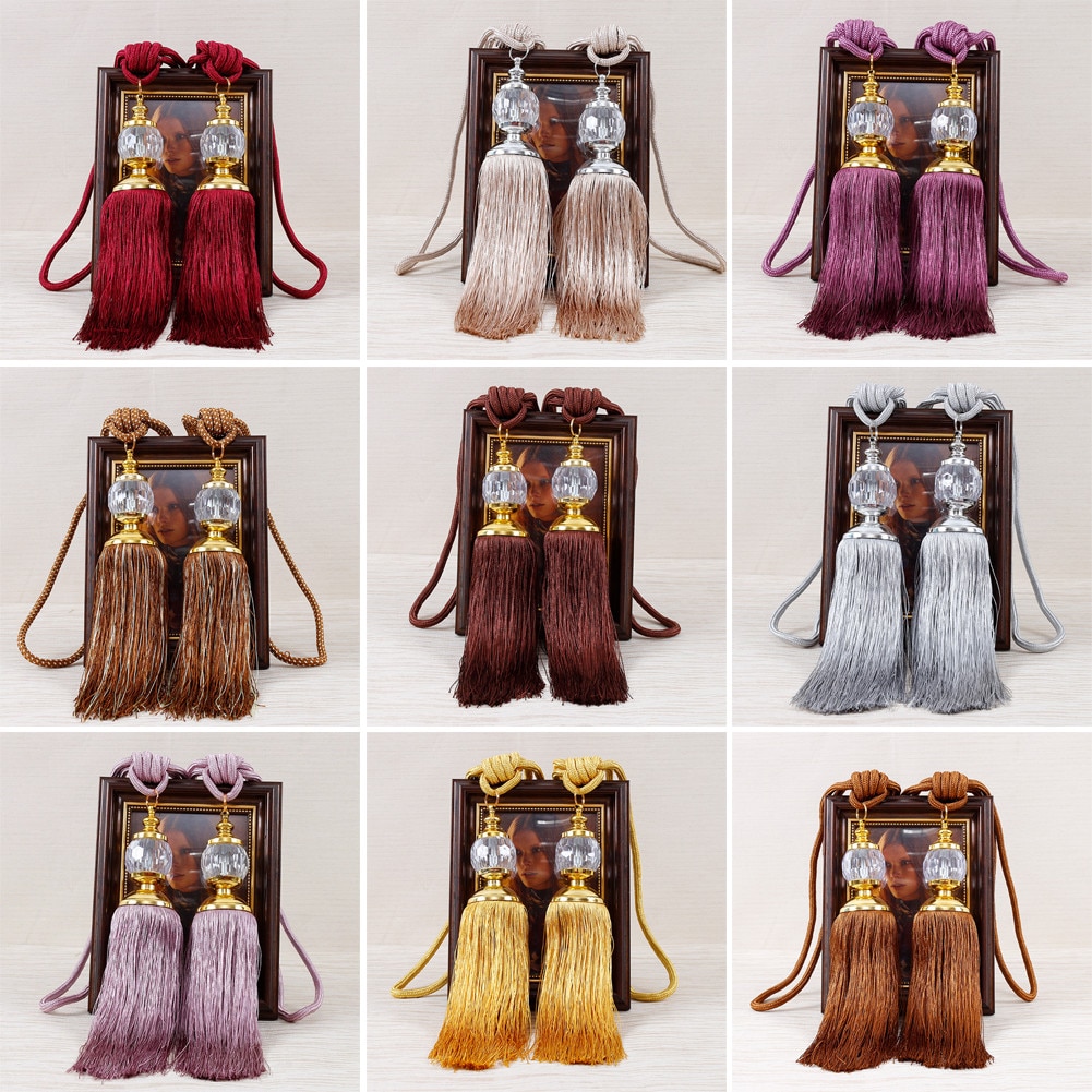 2Pair Luxury Curtain Holdbacks Rope Tie Backs Tassel Tiebacks Beaded Ball Home Decor Curtain Tiebacks Tie Rope Accessory 2Pair Luxury Curtain Holdbacks Rope Tie Backs Tassel Tiebacks Beaded Ball Home Decor Curtain Tiebacks Tie Rope Accessory