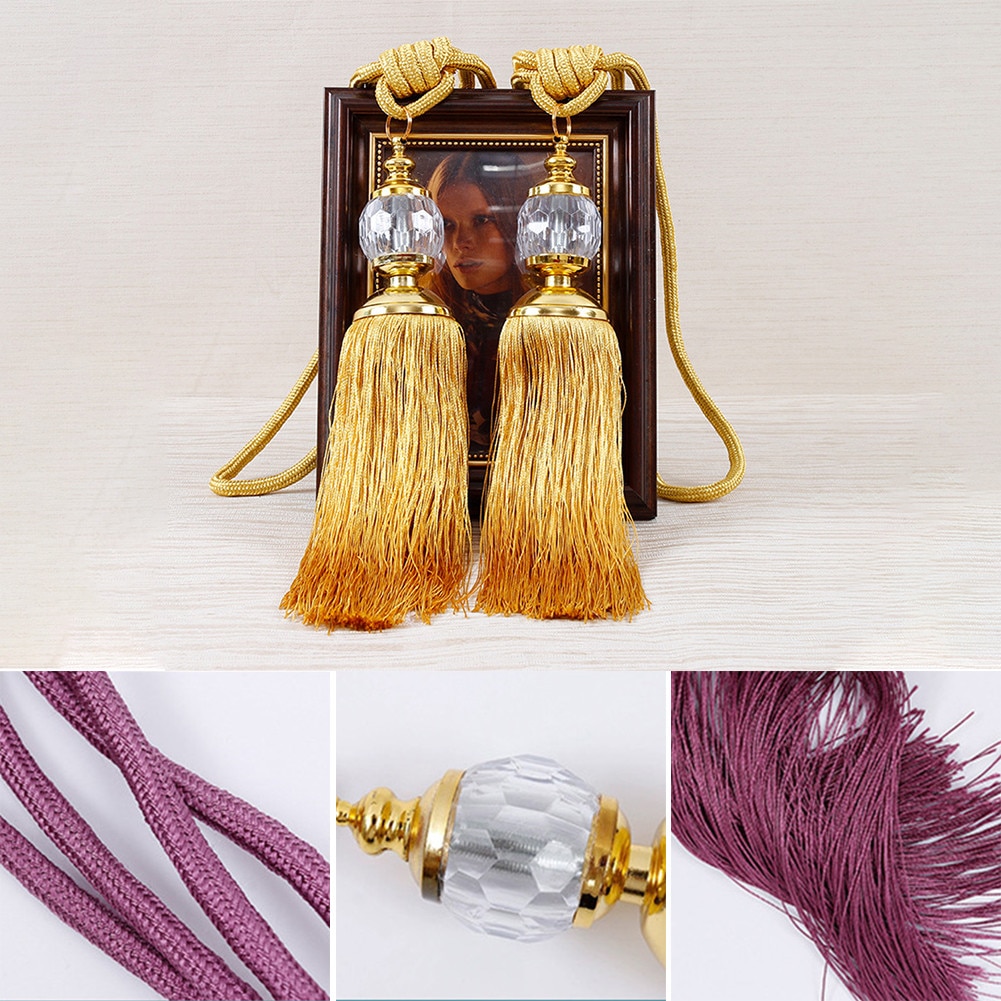2Pair Luxury Curtain Holdbacks Rope Tie Backs Tassel Tiebacks Beaded Ball Home Decor Curtain Tiebacks Tie Rope Accessory 2Pair Luxury Curtain Holdbacks Rope Tie Backs Tassel Tiebacks Beaded Ball Home Decor Curtain Tiebacks Tie Rope Accessory