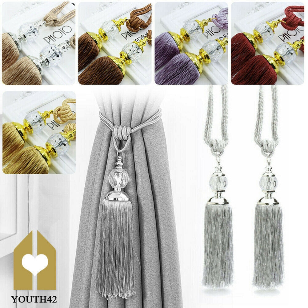 2Pair Luxury Curtain Holdbacks Rope Tie Backs Tassel Tiebacks Beaded Ball Home Decor Curtain Tiebacks Tie Rope Accessory 2Pair Luxury Curtain Holdbacks Rope Tie Backs Tassel Tiebacks Beaded Ball Home Decor Curtain Tiebacks Tie Rope Accessory