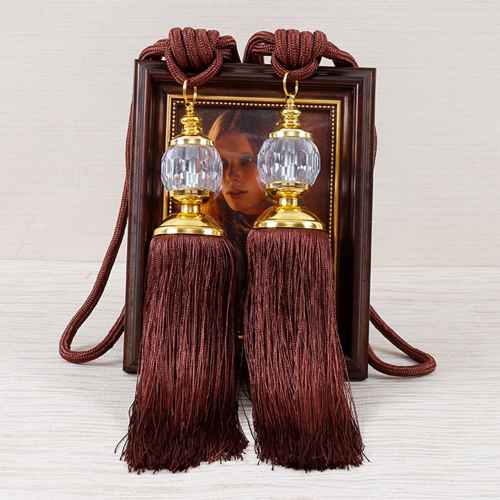 2Pair Luxury Curtain Holdbacks Rope Tie Backs Tassel Tiebacks Beaded Ball Home Decor Curtain Tiebacks Tie Rope Accessory 2Pair Luxury Curtain Holdbacks Rope Tie Backs Tassel Tiebacks Beaded Ball Home Decor Curtain Tiebacks Tie Rope Accessory
