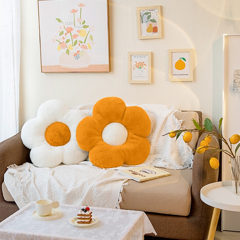 INS Sofa Cushions Flower Throw Pillow Ultra Soft Stuffed Office Chair Cushion Bedroom Soft Floor Pad Living Room Decor Christmas