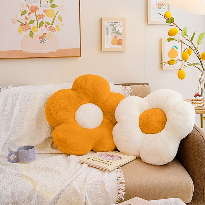 INS Sofa Cushions Flower Throw Pillow Ultra Soft Stuffed Office Chair Cushion Bedroom Soft Floor Pad Living Room Decor Christmas