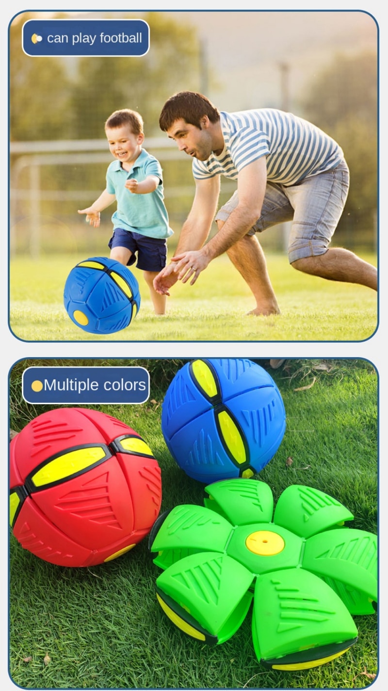 Dog Toys Flying UFO Saucer Ball Interactive Outdoor Sports Training Games Magic Deformation Flat Throw Disc Ball Pet Supplies