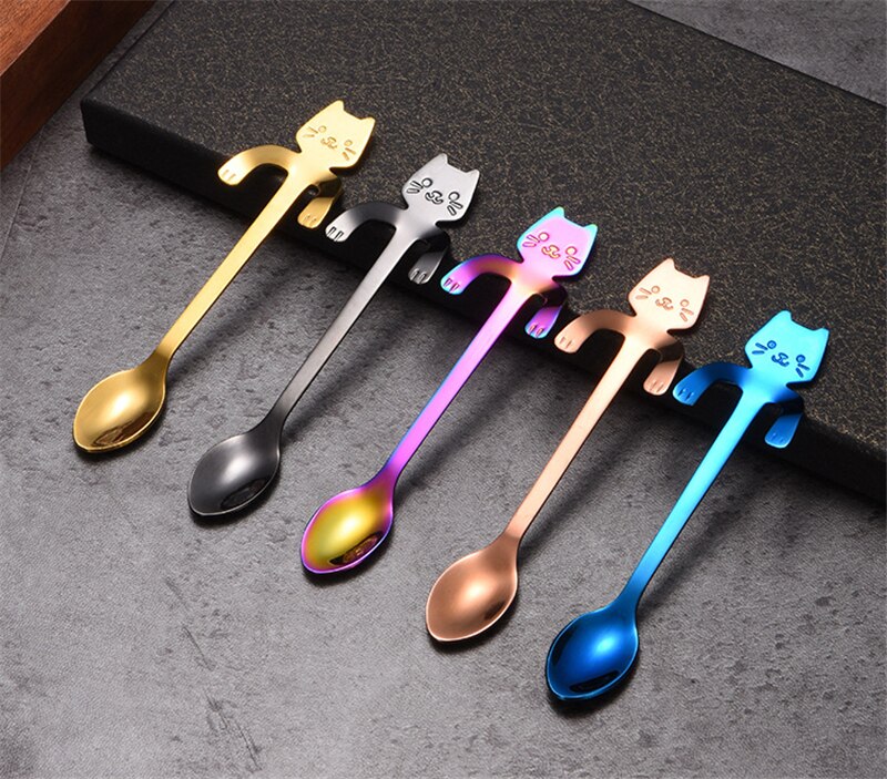 Stainless Steel Coffee Spoon Lovely Cute Cat Shape Teaspoon Dessert Snack Scoop Ice Cream Mini Spoons Tableware Kitchen Tools Stainless Steel Coffee Spoon Lovely Cute Cat Shape Teaspoon Dessert Snack Scoop Ice Cream Mini Spoons Tableware Kitchen Tools