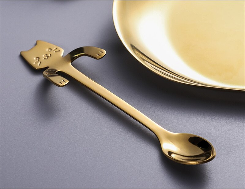 Stainless Steel Coffee Spoon Lovely Cute Cat Shape Teaspoon Dessert Snack Scoop Ice Cream Mini Spoons Tableware Kitchen Tools Stainless Steel Coffee Spoon Lovely Cute Cat Shape Teaspoon Dessert Snack Scoop Ice Cream Mini Spoons Tableware Kitchen Tools