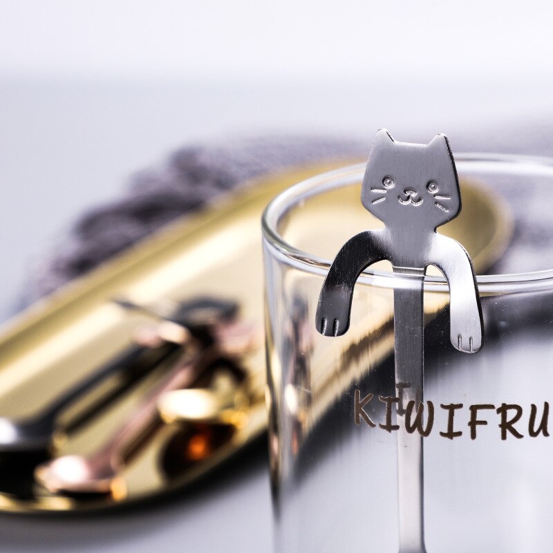 Stainless Steel Coffee Spoon Lovely Cute Cat Shape Teaspoon Dessert Snack Scoop Ice Cream Mini Spoons Tableware Kitchen Tools Stainless Steel Coffee Spoon Lovely Cute Cat Shape Teaspoon Dessert Snack Scoop Ice Cream Mini Spoons Tableware Kitchen Tools