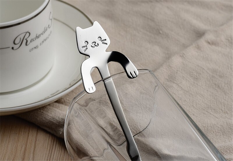 Stainless Steel Coffee Spoon Lovely Cute Cat Shape Teaspoon Dessert Snack Scoop Ice Cream Mini Spoons Tableware Kitchen Tools Stainless Steel Coffee Spoon Lovely Cute Cat Shape Teaspoon Dessert Snack Scoop Ice Cream Mini Spoons Tableware Kitchen Tools