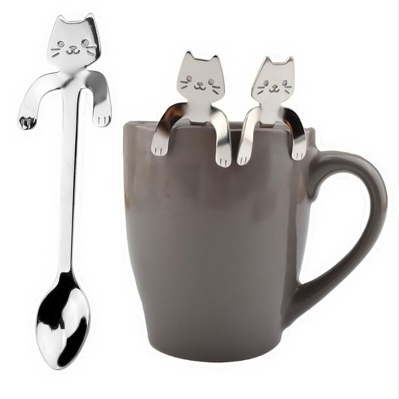 Stainless Steel Coffee Spoon Lovely Cute Cat Shape Teaspoon Dessert Snack Scoop Ice Cream Mini Spoons Tableware Kitchen Tools Stainless Steel Coffee Spoon Lovely Cute Cat Shape Teaspoon Dessert Snack Scoop Ice Cream Mini Spoons Tableware Kitchen Tools